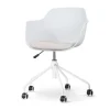 Bureaustoelen|Bureaustoelen-Leen Bakker Nolon Nout-Liz Bureaustoel Wit - Beige Kussen - Wit Onderstel