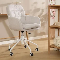 Bureaustoelen|Bureaustoelen-Leen Bakker Nolon Nout-Mia Bureaustoel Beige - met Armleuning - Wit