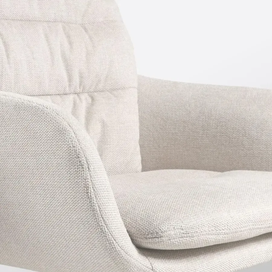 Bureaustoelen|Bureaustoelen-Leen Bakker Nolon Nout-Mia Bureaustoel Beige - met Armleuning - Wit