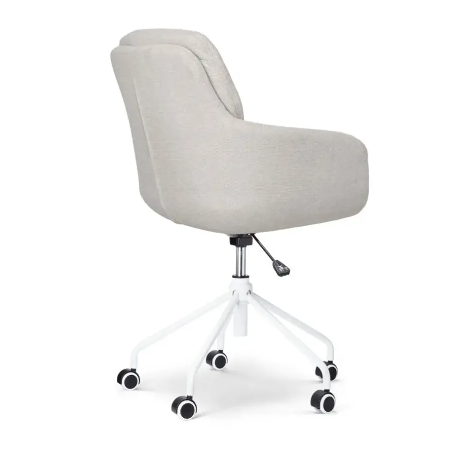 Bureaustoelen|Bureaustoelen-Leen Bakker Nolon Nout-Mia Bureaustoel Beige - met Armleuning - Wit