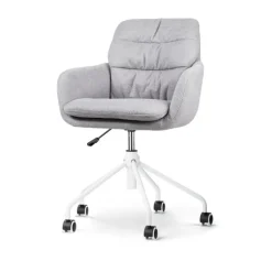 Bureaustoelen|Bureaustoelen-Leen Bakker Nolon Nout-Mia Bureaustoel Grijs - met Armleuning - Wit