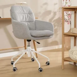 Bureaustoelen|Bureaustoelen-Leen Bakker Nolon Nout-Mia Bureaustoel Grijs - met Armleuning - Wit