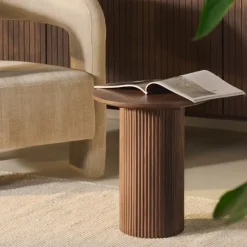HomeMixx Nora Bijzettafel - Ø40cm Walnoot