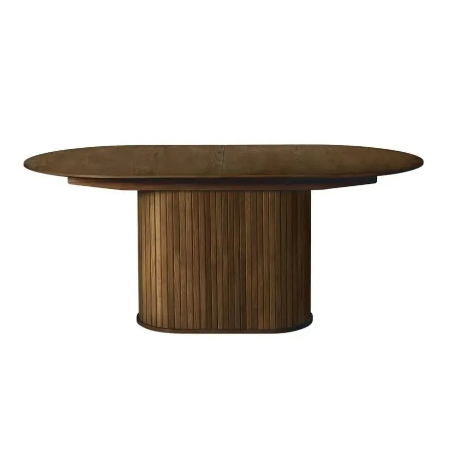 Ovale Eettafels-Nordic Home - Amie uitschuifbare eettafel 95x180-230 cm ovaal - bruin