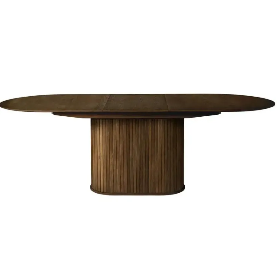 Ovale Eettafels-Nordic Home - Amie uitschuifbare eettafel 95x180-230 cm ovaal - bruin