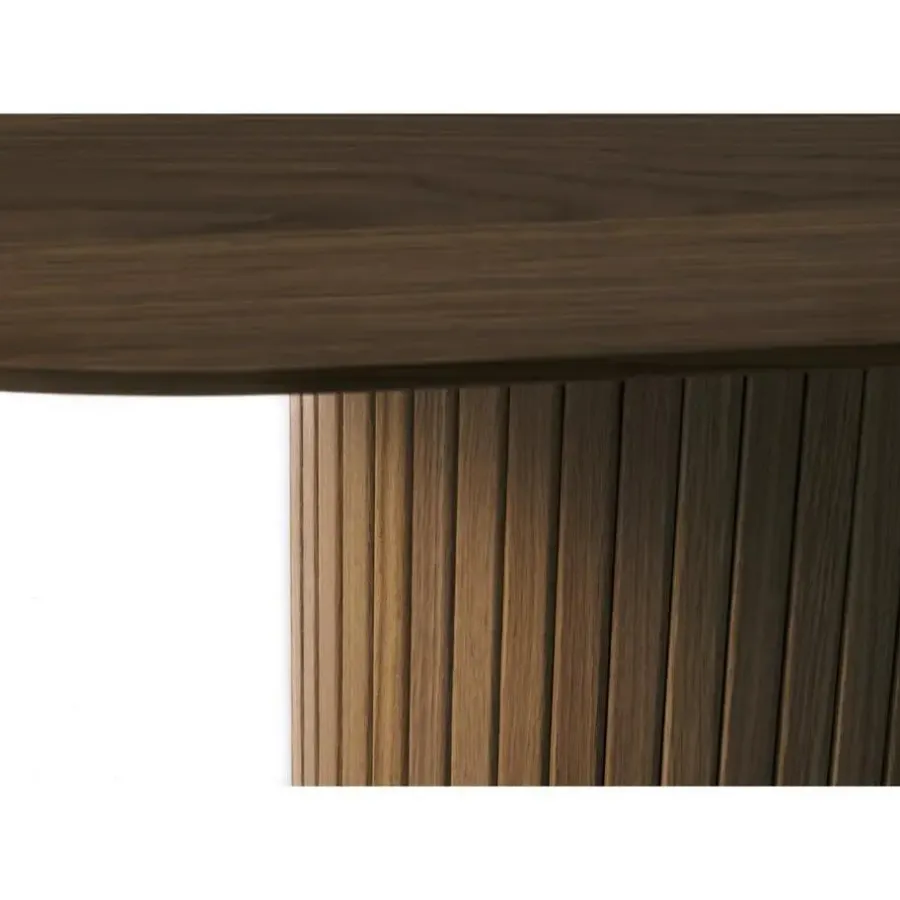 Ovale Eettafels-Nordic Home - Amie uitschuifbare eettafel 95x180-230 cm ovaal - bruin