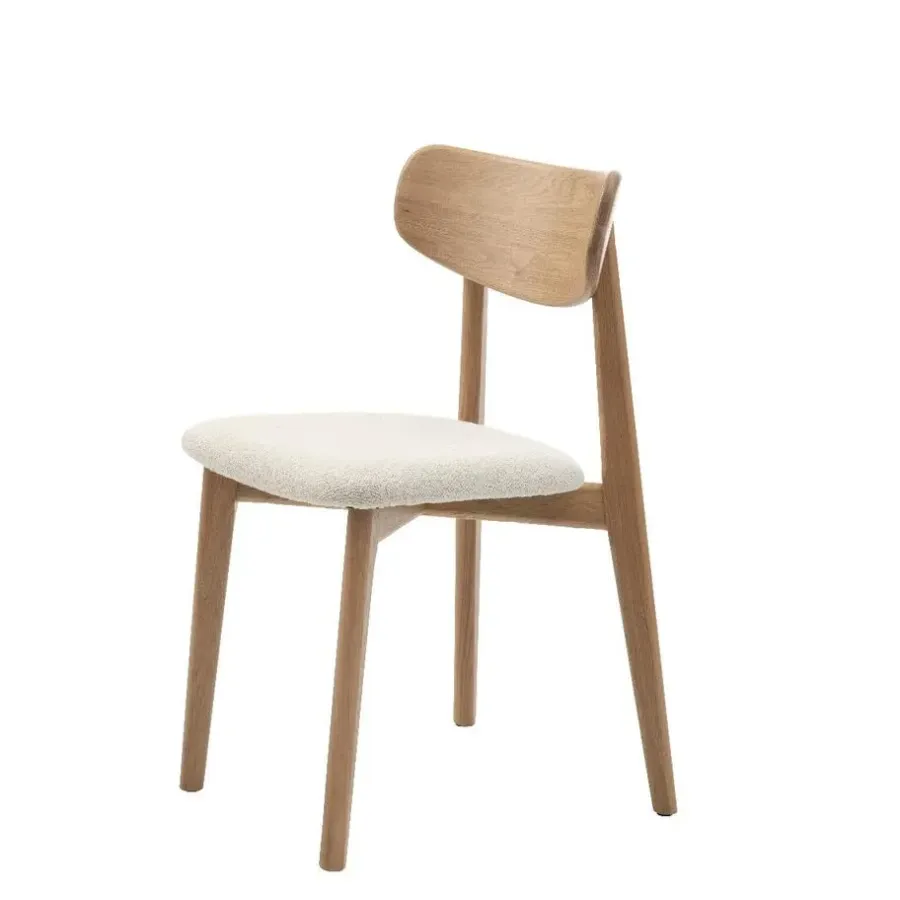 Nordic Home - Elim eetkamerstoel bouclé - naturel