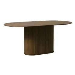 Houten Eettafels|Ovale Eettafels-Nordic Home - Kelly ovale eettafel 95x180 cm - donkerbruin
