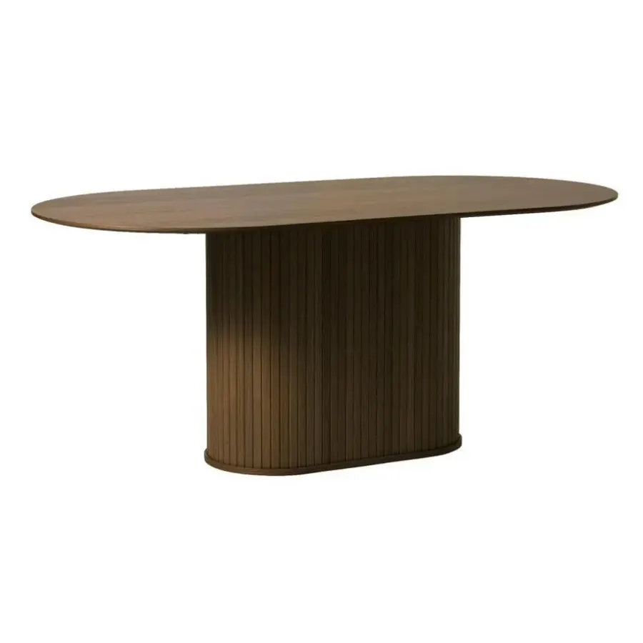 Houten Eettafels|Ovale Eettafels-Nordic Home - Kelly ovale eettafel 95x180 cm - donkerbruin