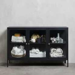 Dressoirs-Nordic Home - Ragnar dressoir - 130 cm - zwart