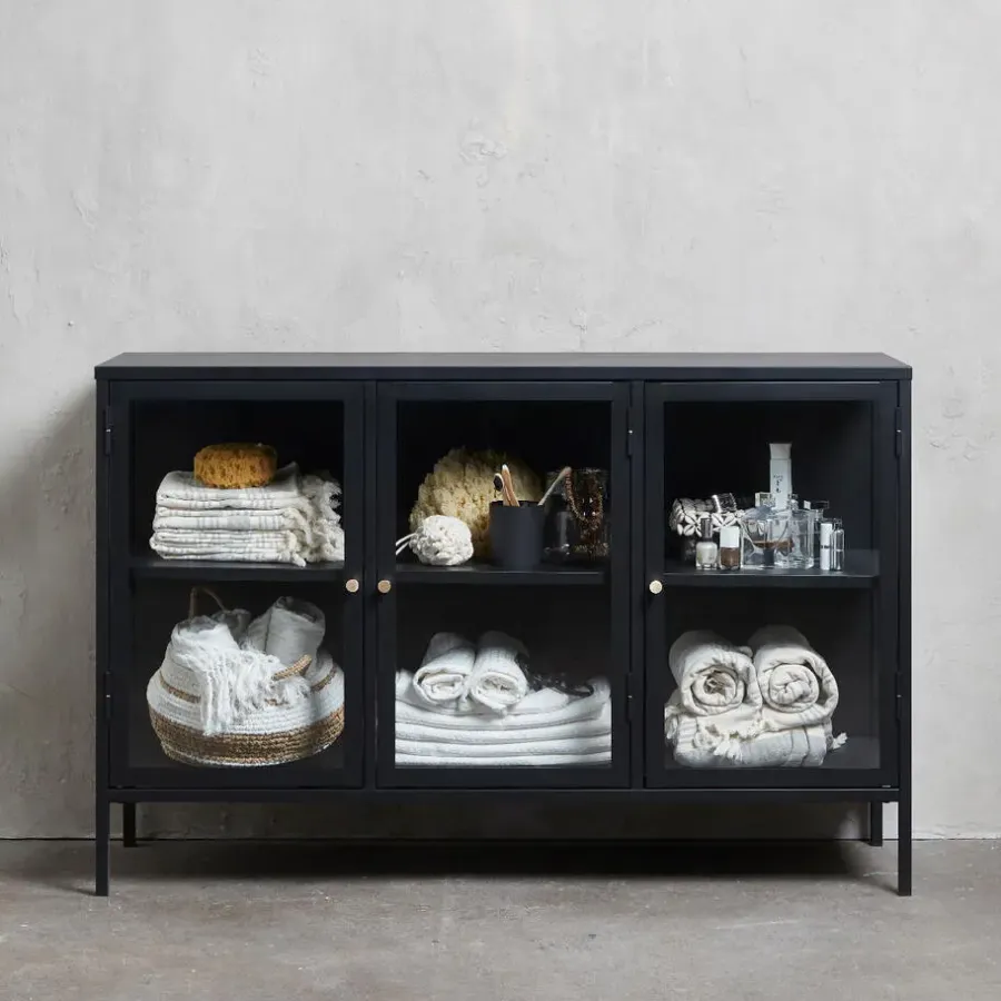 Dressoirs-Nordic Home - Ragnar dressoir - 130 cm - zwart