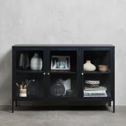 Dressoirs-Nordic Home - Ragnar dressoir - 130 cm - zwart