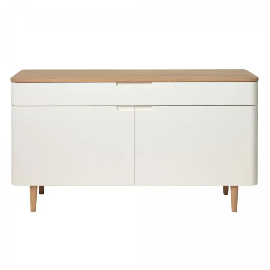 Dressoirs-Nordic Home - Rune dressoir - 140 cm - eikenhout -naturel/wit