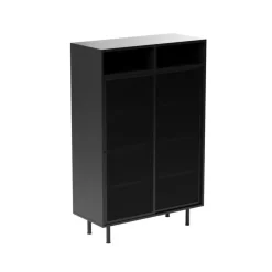 Wandkasten-Nordic Home - Sadie wandkast 140 cm - zwart