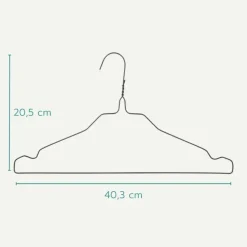 Nordix Kledinghangers set 75 stuks Metaal Zwart Draadhanger Kleerhangers