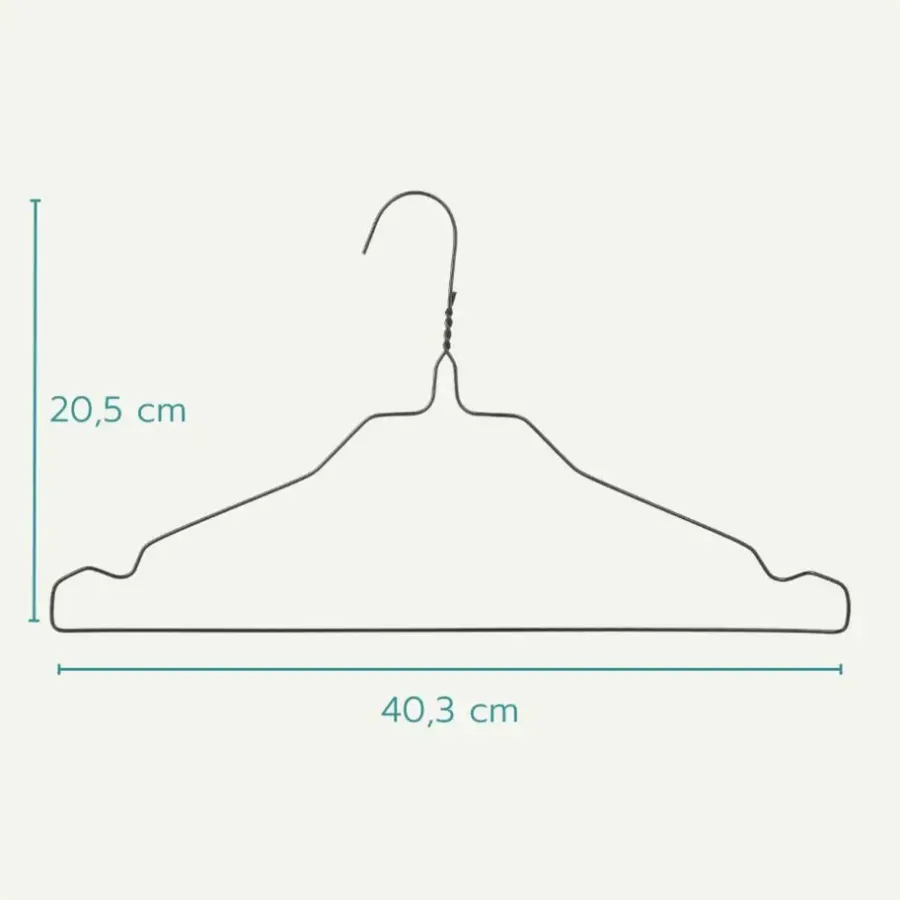 Nordix Kledinghangers set 75 stuks Metaal Zwart Draadhanger Kleerhangers