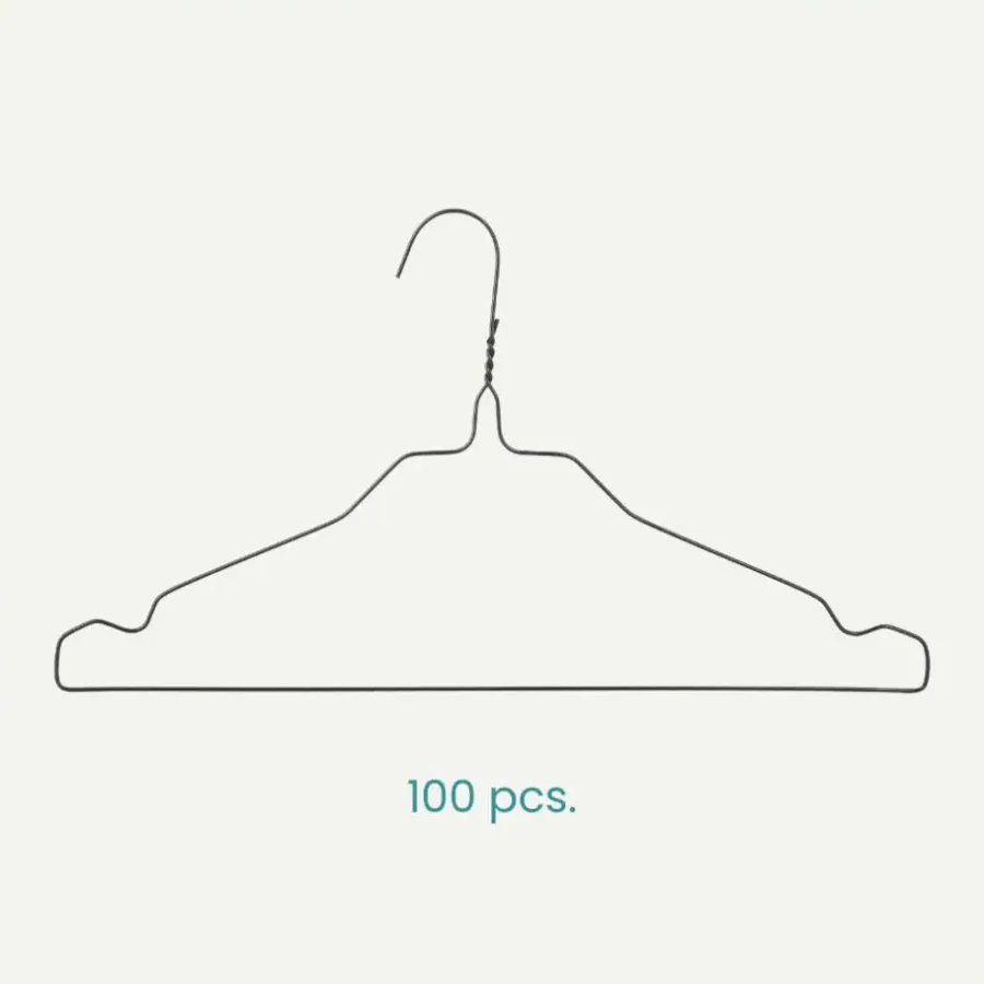 Nordix Kledinghangers set 100 stuks Metaal Zwart Draadhanger Kleerhangers