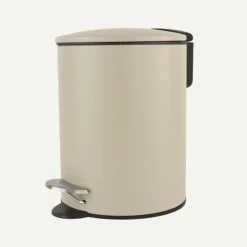 Prullenbakken-Nordix Pedaalemmer 3 Liter Badkamer Toilet Beige Metaal