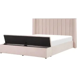 Beliani NOYERS - Bed met opbergruimte - Roze - 160 x 200 cm - Fluweel