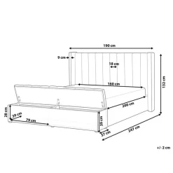 Beliani NOYERS - Bed met opbergruimte - Roze - 160 x 200 cm - Fluweel