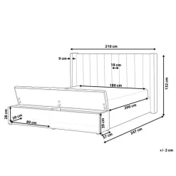 2-Persoons Bedden-Beliani NOYERS - Bed met opbergruimte - Roze - 180 x 200 cm - Fluweel
