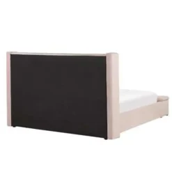 2-Persoons Bedden-Beliani NOYERS - Bed met opbergruimte - Roze - 180 x 200 cm - Fluweel