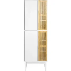 Hoge Kasten-Leen Bakker NUBES - Badkamerkast - Lichthout/Wit - MDF