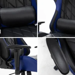 Gamestoelen-Ocazi Nevada Gaming stoel - Bureaustoel - Zwart/Blauw