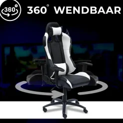 Ocazi New York Gaming stoel - Bureaustoel - Zwart/Wit