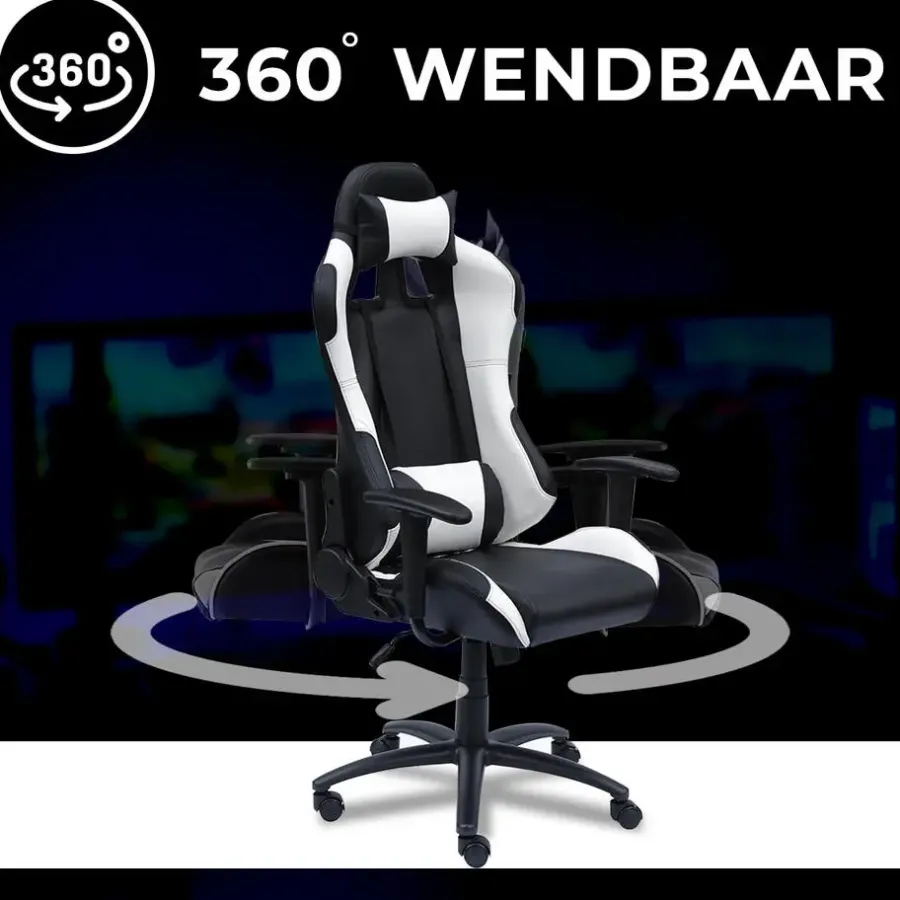 Ocazi New York Gaming stoel - Bureaustoel - Zwart/Wit