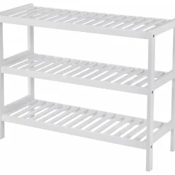 O'DADDY Bamboe Schoenenrek - 3 Laags - Voor 12 Paar - Wit - 70x26x55 cm