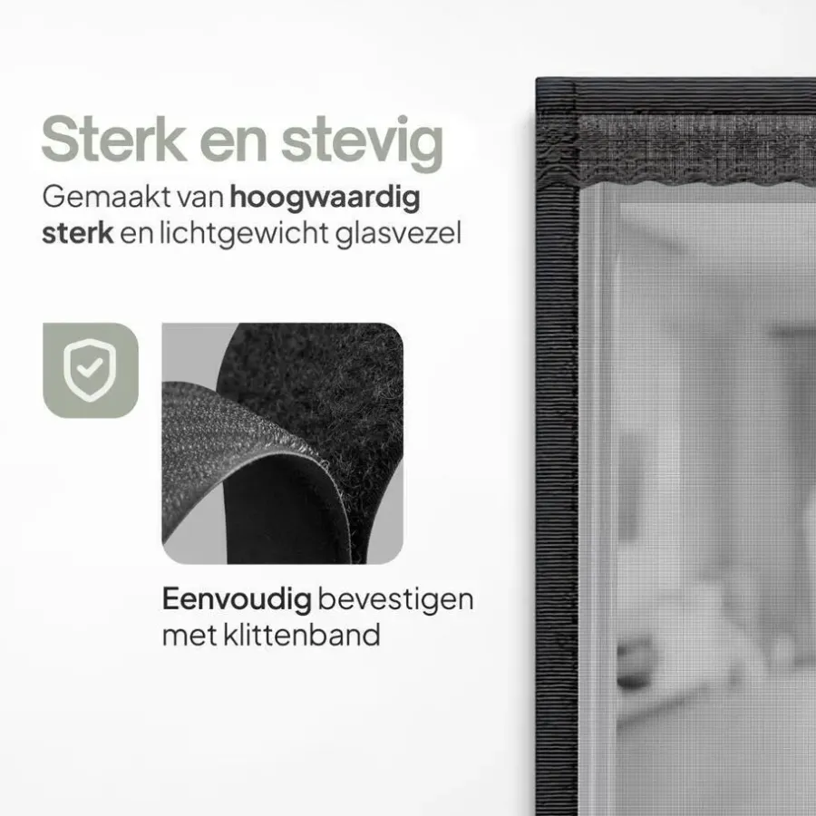 O'DADDY Deurgordijn Deluxe FIBER - Magnetisch Vliegengordijn 100x210 Zwart