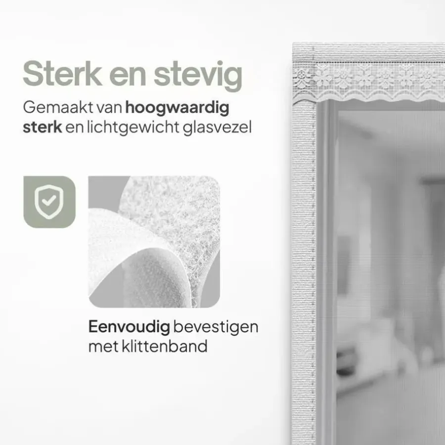 Raam En Deurhorren-O'DADDY Deurgordijn Deluxe FIBER 184x230 - Magnetisch Vliegengordijn Wit