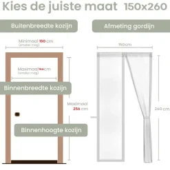 Raam En Deurhorren-O'DADDY Deurgordijn Deluxe FIBER 150x260 - Magnetisch Vliegengordijn Wit