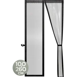 Raam En Deurhorren-O'DADDY Deurgordijn Deluxe FIBER - Magnetisch Vliegengordijn 100x260 Zwart
