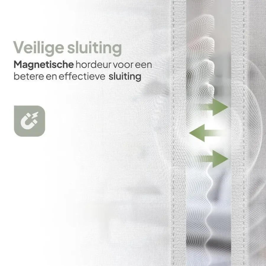Raam En Deurhorren-O'DADDY Deurgordijn Deluxe FIBER 85x205 - Magnetisch Vliegengordijn Wit