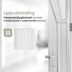Raam En Deurhorren-O'DADDY Deurgordijn Deluxe FIBER 184x260 - Magnetisch Vliegengordijn Wit