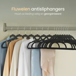 O'DADDY Fluwelen Kleerhangers - 40 Stuks - Antislip - Zwart