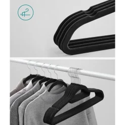 O'DADDY Fluwelen Kleerhangers - 40 Stuks - Antislip - Zwart