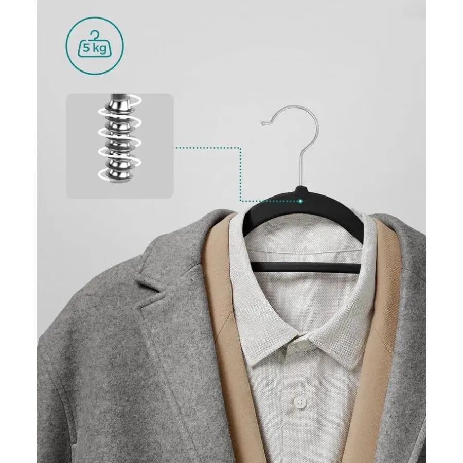 O'DADDY Fluwelen Kleerhangers - 40 Stuks - Antislip - Zwart