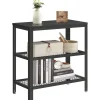 Sidetables-O'DADDY Industriële Wandtafel - 2 Gaasplanken - 60x30x60 cm - Zwart