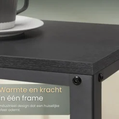 Sidetables-O'DADDY Industriële Wandtafel - 2 Gaasplanken - 60x30x60 cm - Zwart