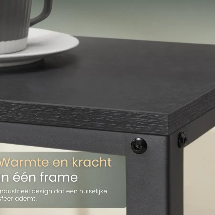 Sidetables-O'DADDY Industriële Wandtafel - 2 Gaasplanken - 60x30x60 cm - Zwart