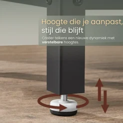 Sidetables-O'DADDY Industriële Wandtafel - 2 Gaasplanken - 60x30x60 cm - Zwart