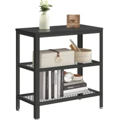 Sidetables-O'DADDY Industriële Wandtafel - 2 Gaasplanken - 60x30x60 cm - Zwart