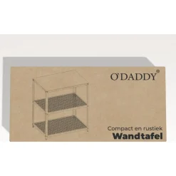 Sidetables-O'DADDY Industriële Wandtafel - Rustiek Bruin - 60x30x60 cm
