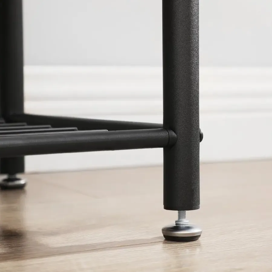 Kledingrekken|Kledingrekken-O'DADDY Kapstok met Schoenenrek - Zwart - 9 Haken - 2-Laags Rek