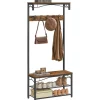 Kapstokken-O'DADDY O’DADDY Kapstok met Schoenenrek – 15 Haken – 2-Laags – 80x32x178,5 cm