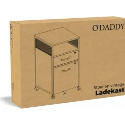 Ladeblokken-O'DADDY Ladekast - Nachtkastje - 44x42x69 cm - Zwart - Mobiel en Duurzaam