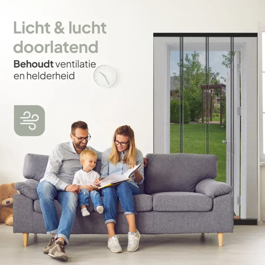 Raam En Deurhorren-O'DADDY Lamellenhor - 100x260 cm - Deurgordijn zwart